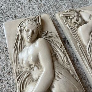 Cast Plaster Plaques by D.Brucciani & Co. London, Set of 2